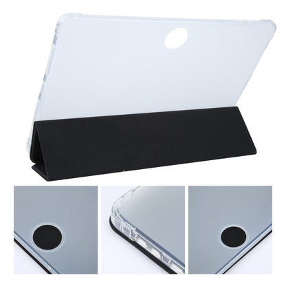 For OnePlus Pad 2 Tri-fold Clear TPU Smart Leather Tablet Case with Pen Slot(Black) by bashfashion