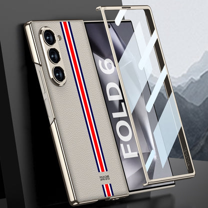 For Samsung Galaxy Z Fold6 GKK Integrated Plating Leather Full Coverage Phone Case(Green) by GKK