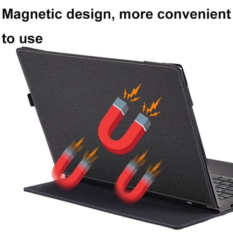 For MicroSoft Surface Laptop 15 inch Leather Laptop Shockproof Protective Case with Stand(Black) by bashfashion