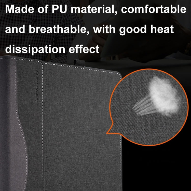 For MicroSoft Surface Laptop 15 inch Leather Laptop Shockproof Protective Case with Stand(Black) by bashfashion