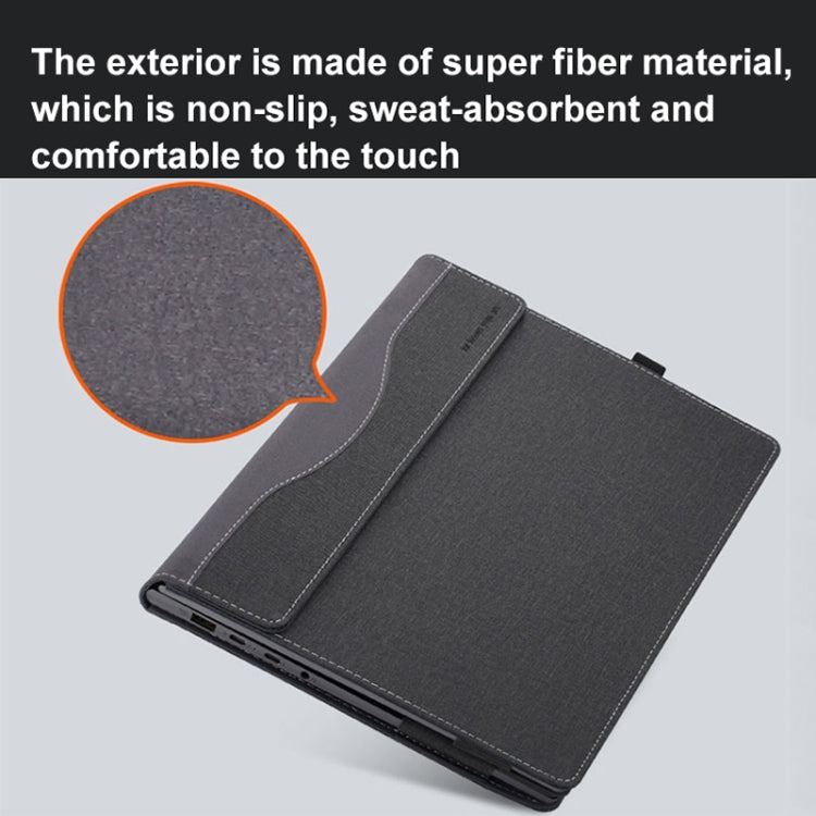 For MicroSoft Surface Laptop 15 inch Leather Laptop Shockproof Protective Case with Stand(Black) by bashfashion