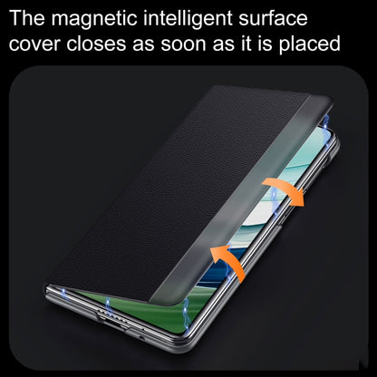 For Huawei Mate X5 / X3 SULADA Smart Series Wristband Holder Smart View Window Genuine Leather Phone Case(Green) by SULADA