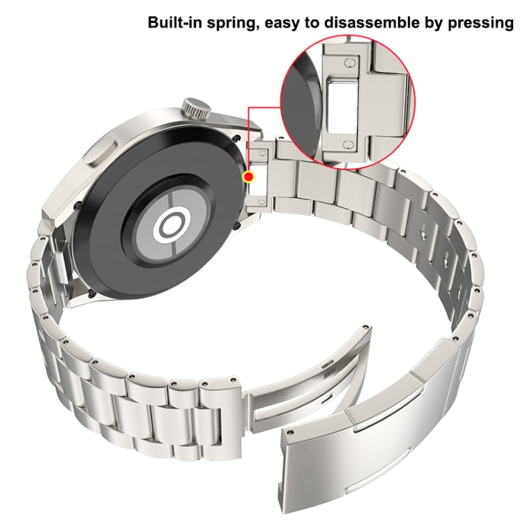 For Huawei Watch GT 5 / GT 4 46mm Button Style Three Beads Titanium Steel Quick Release Watch Band(Silver) by bashfashion