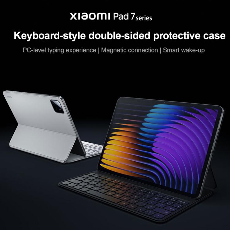 For Xiaomi Pad 7 / 7 Pro Original Xiaomi Keyboard Double-sided Protective Case Smart Leather Tablet Case(White) by Xiaomi