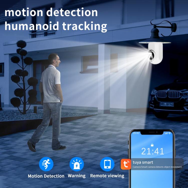 1080P Bulb Type WiFi Surveillance Camera Support Night Vision & Two-way Intercom & Motion Detection(White) by bashfashion