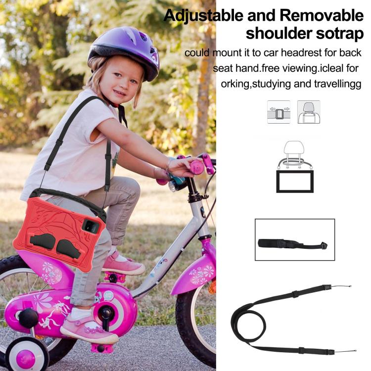 For Samsung Galaxy Tab S9 Boxing Series Kickstand EVA Shockproof Tablet Case with Shoulder Strap(Red Black) by bashfashion