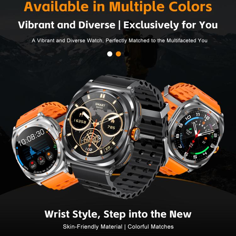 GT98 1.53 inch 2 in 1 Bluetooth Headphone IP67 Waterproof Smart Watch Supports Blood Oxygen Monitoring(Black Orange) by bashfashion