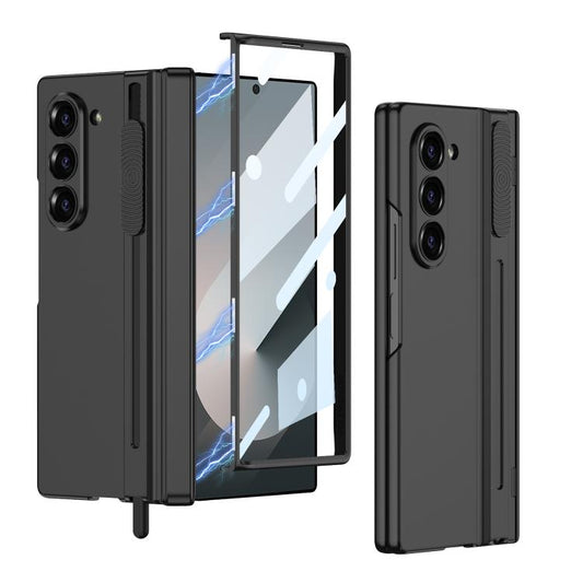 For Samsung Galaxy Z Fold6 GKK Integrated Magnetic Folding Hinge Adjust Gear Phone Case with Pen Slots(Black) by GKK