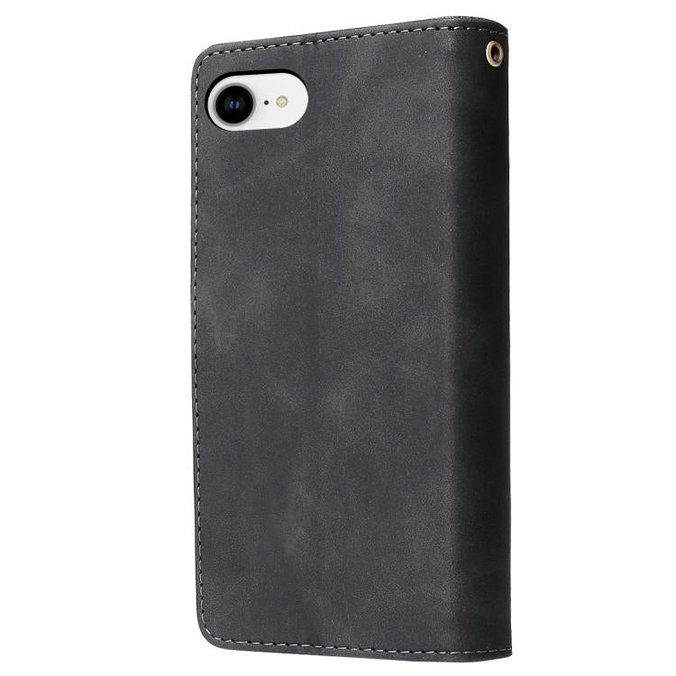 For iPhone 16e Multifunctional Multi-Card Wallet Phone Leather Case(Black) by bashfashion