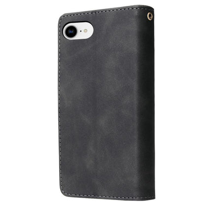 For iPhone 16e Multifunctional Multi-Card Wallet Phone Leather Case(Black) by bashfashion