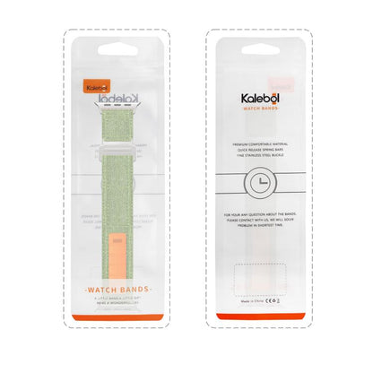 For Apple Watch 42mm / 41mm / 40mm / 38mm Kalebol Canvas Pattern Nylon Loop Strap(Army Green) by Kalebol