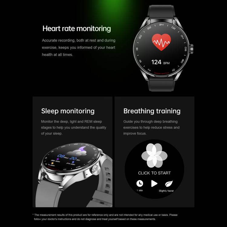 D9 1.46 inch 2 in 1 Bluetooth Earphone Smart Watch, Support Bluetooth Call / NFC / Heart Rate(Silver) by bashfashion