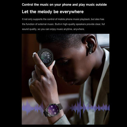 D9 1.46 inch 2 in 1 Bluetooth Earphone Smart Watch, Support Bluetooth Call / NFC / Heart Rate(Silver) by bashfashion