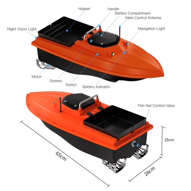 D80 High Power Smart Remote Control Fishing Bait Boat Support Trawling, Plug:EU Plug by bashfashion