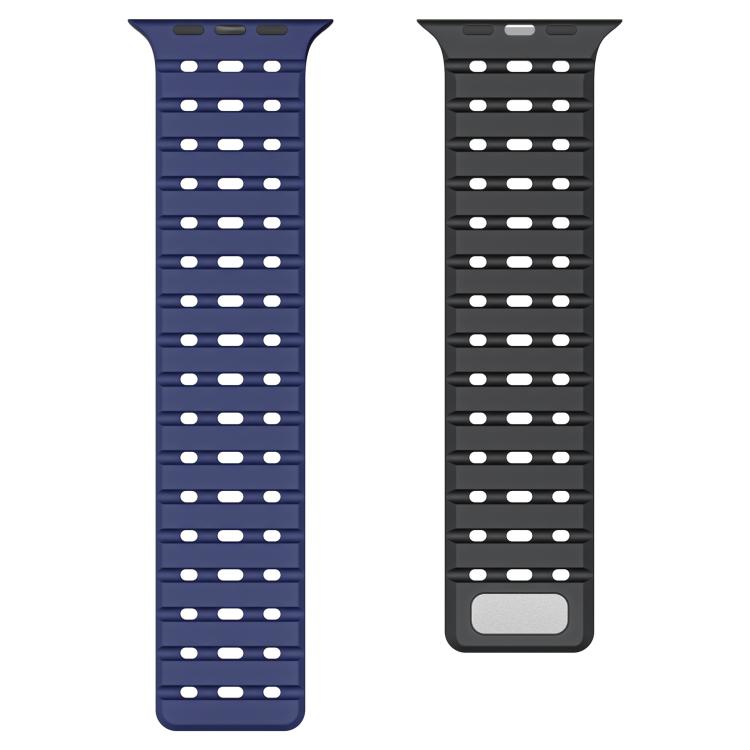 For Apple Watch 46mm / 49mm / 45mm / 44mm Two-Tone Breathable Magnetic Silicone Watch Band(Starlight) by bashfashion