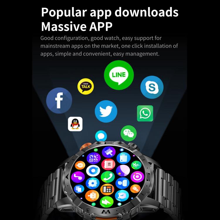 BH11 4G LTE Android 8.1 Smart Watch, 2GB+16GB, Unisoc 8541 Quad Core, Support Heart Rate / Blood Oxygen(Black Silicone) by bashfashion