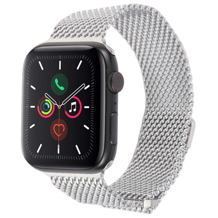 For Apple Watch 42mm / 41mm / 40mm / 38mm Double-section Magnetic Milanese Titanium Watch Band(Silver) by bashfashion