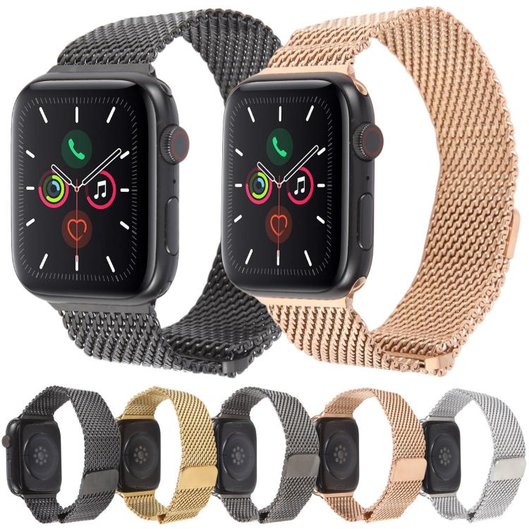 For Apple Watch 42mm / 41mm / 40mm / 38mm Double-section Magnetic Milanese Titanium Watch Band(Silver) by bashfashion