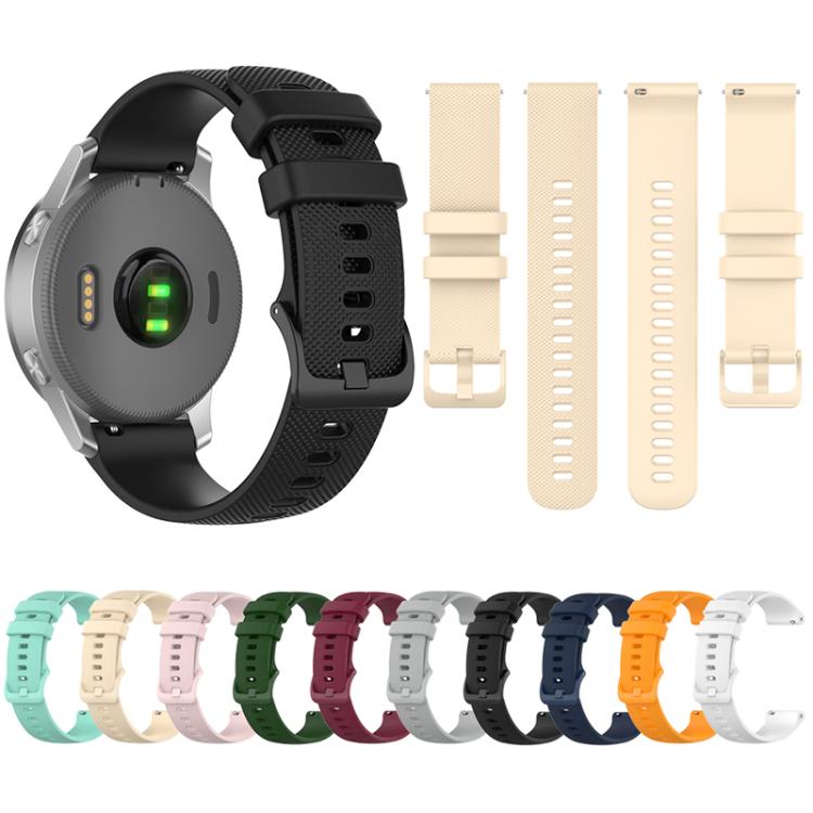 18mm For Garmin Venu 2S / Move 3S / Active S xDfind Small Plaid Solid Color Silicone Watch Band(Army Green) by xDfind