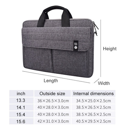 ST08 Handheld Briefcase Carrying Storage Bag without Shoulder Strap for 15.4 inch Laptop(Grey) by bashfashion