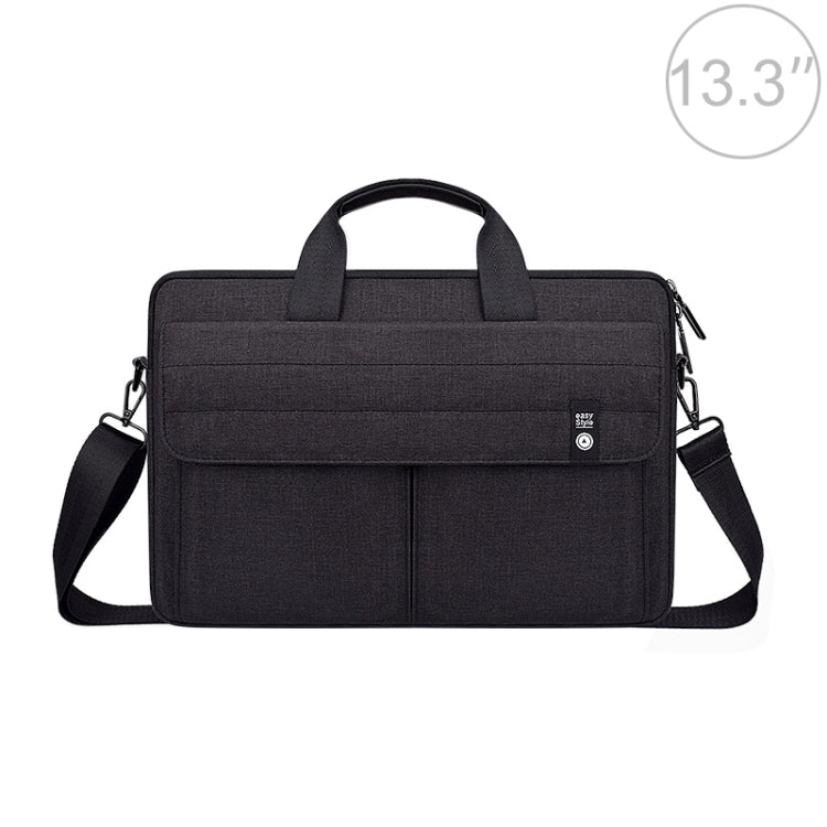 ST08 Handheld Briefcase Carrying Storage Bag with Shoulder Strap for 13.3 inch Laptop(Black) by bashfashion