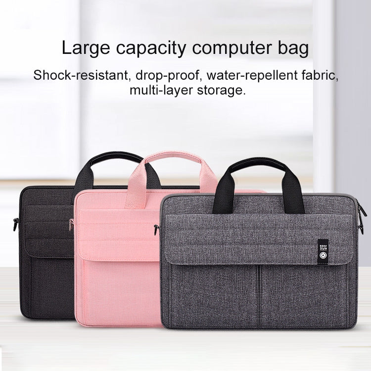 ST08 Handheld Briefcase Carrying Storage Bag with Shoulder Strap for 15.4 inch Laptop(Grey) by bashfashion