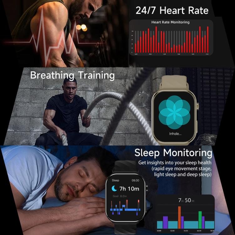 U13 2.2 inch IPS Curved Screen Smart Watch Supports BT Call(Gold) by bashfashion