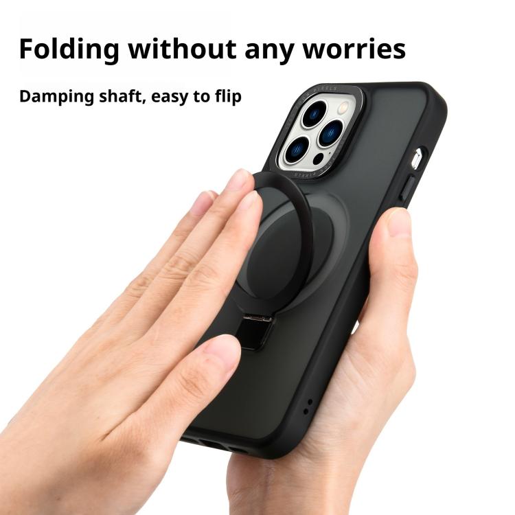 For iPhone 16 Plus Kalebol Metal Lens Frame MagSafe Holder Frosted PC Phone Case(Frosted White) by Kalebol