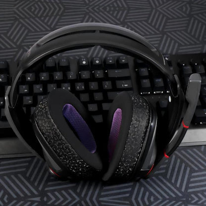 2pcs Insert Replacement Earpads For Sennheiser GSP370 / GSP300 / GSP350 / GSP305 / GSP301, Material:Magic Ice Leather(Black Purple) by bashfashion