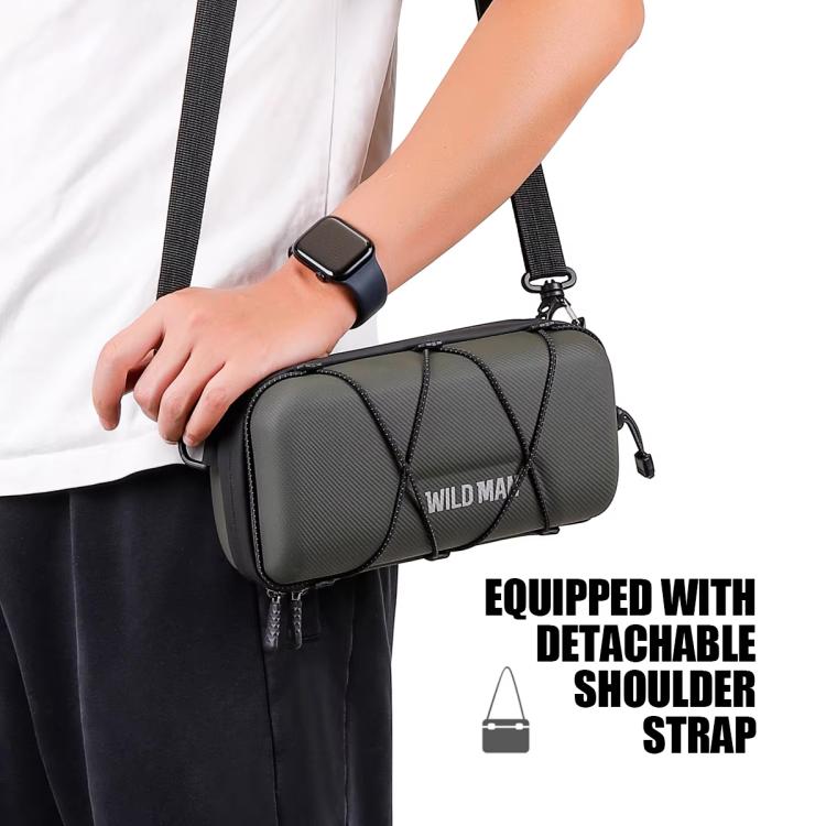 WILD MAN GD8 Mountain Bicycle EVA Hard Shell Handlebar Bag(Army Green) by WILD MAN