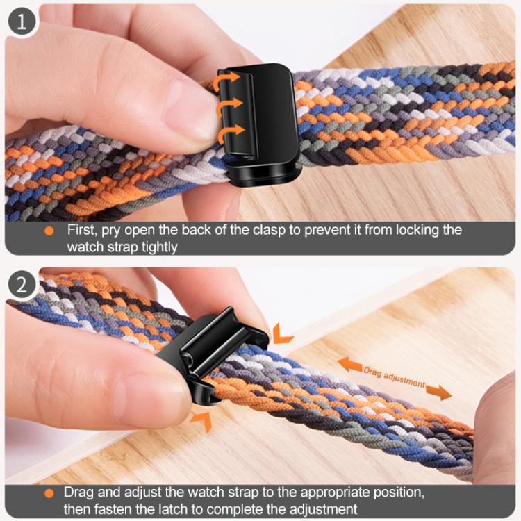 For Xiaomi Band 9 Pro/8 Pro/Redmi Watch 6/5/4 xDfind Magnetic Buckle Nylon Braid Loop Watch Band(Starlight) by xDfind