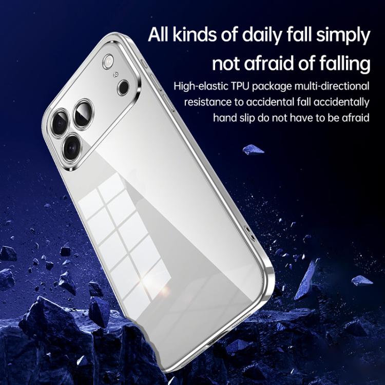 For iPhone 17 Pro SULADA Shine Through Series Plating TPU Transparent Phone Case(Silver) by SULADA
