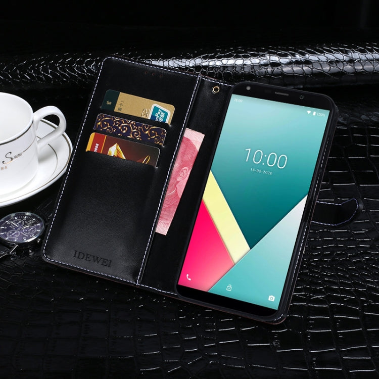 For Wiko Y61 idewei Crocodile Texture Horizontal Flip Leather Case with Holder & Card Slots & Wallet(Black) by idewei