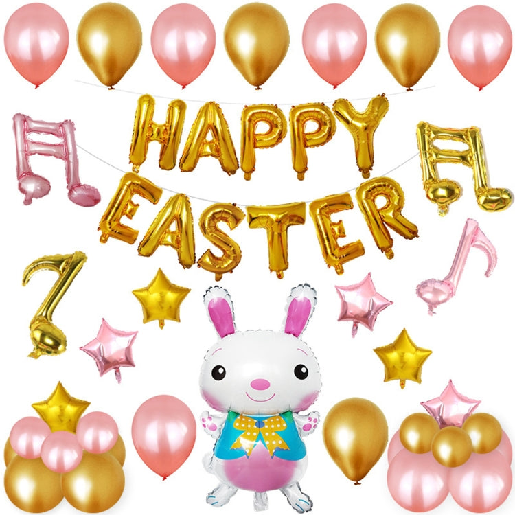 Happy Easter Rabbit Pattern Easter Holiday Alphabetic Ornament Balloons(Gold) by bashfashion