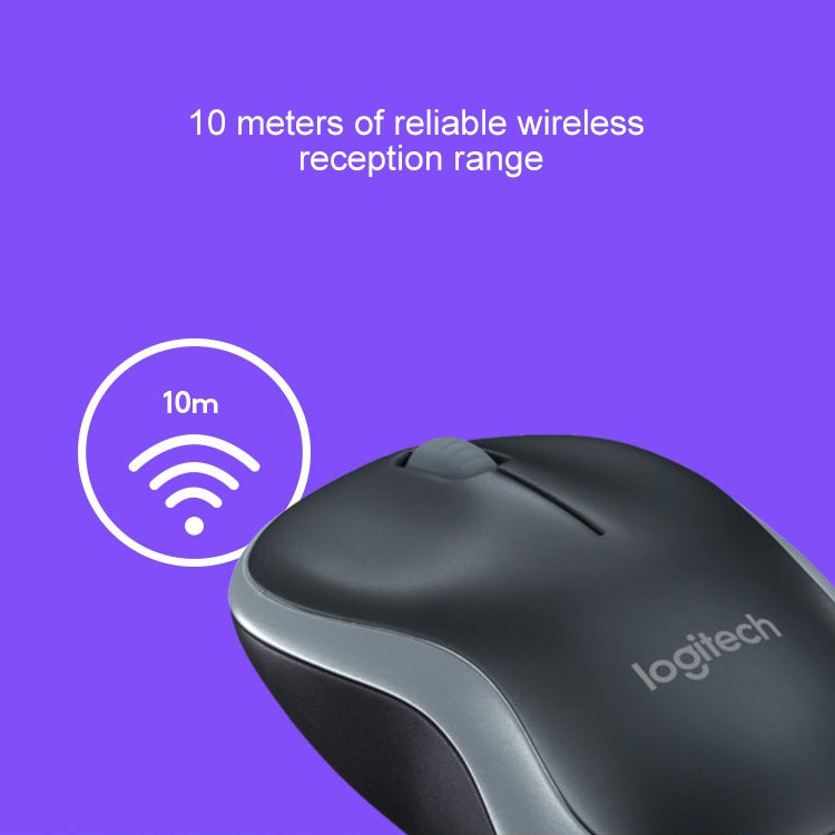Logitech M186 Wireless Mouse Office Power Saving USB Laptop Desktop Computer Universal(Black Grey) by Logitech