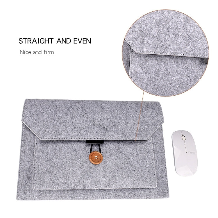 ND06 Multi-purpose Felt Button Laptop Inner Bag for 15.4 inch Laptop(Grey) by bashfashion