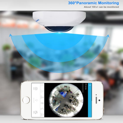 ESCAM Q8 960P 360 Degrees Fisheye Lens 1.3MP WiFi IP Camera, Support Motion Detection / Night Vision, IR Distance: 5-10m, US Plug(White) by ESCAM