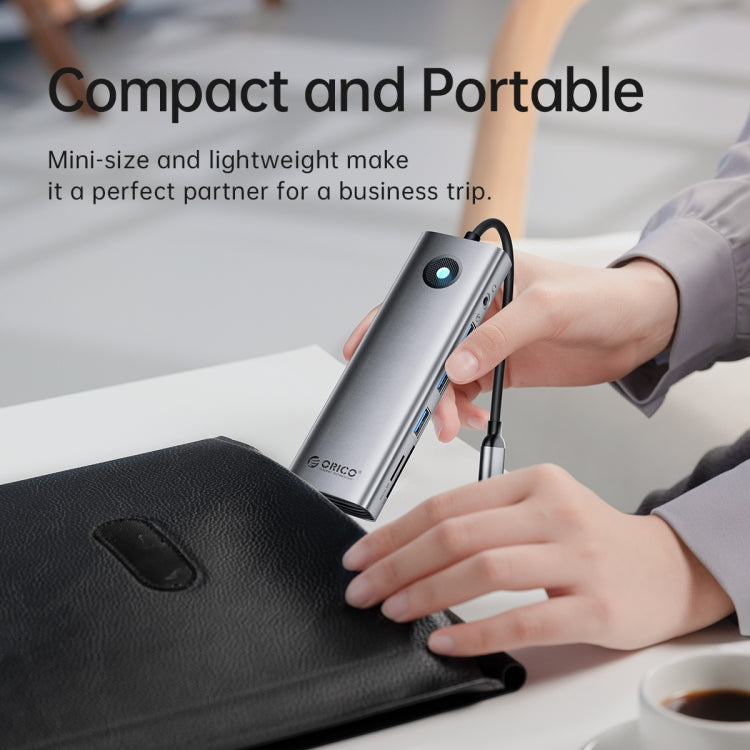 ORICO PW11-8PM Type-C / USB-C 8-in-1 5Gbps Multifunction Docking Station Card Reader (Silver) by ORICO