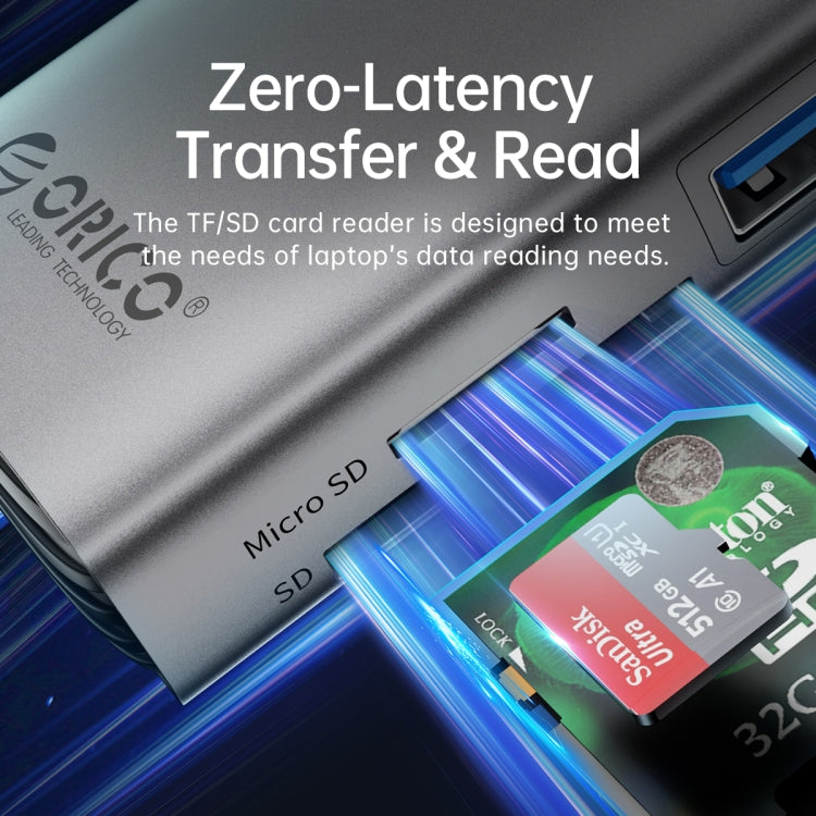 ORICO PW11-9P Type-C / USB-C 8-in-1 5Gbps Multifunction Docking Station(Dark Gray) by ORICO