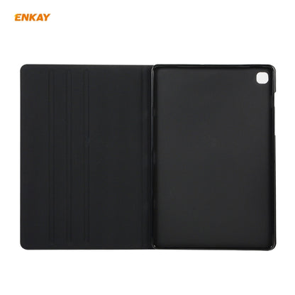 For Samsung Galaxy Tab A7 10.4 T500 / T505 2020 / 2022 ENKAY Coarse Cloth Pattern PU Leather + TPU Smart Case with Holder & Sleep / Wake-up Function(Black) by ENKAY