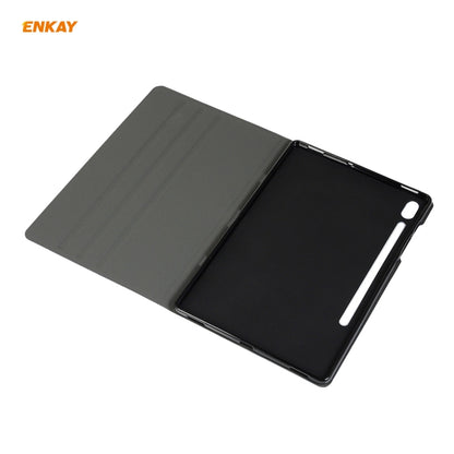 For Samsung Galaxy Tab S8 / Galaxy Tab S7 11.0 T870 / T875 ENKAY Coarse Cloth Pattern PU Leather + TPU Smart Case with Holder & Sleep / Wake-up Function(Black) by ENKAY