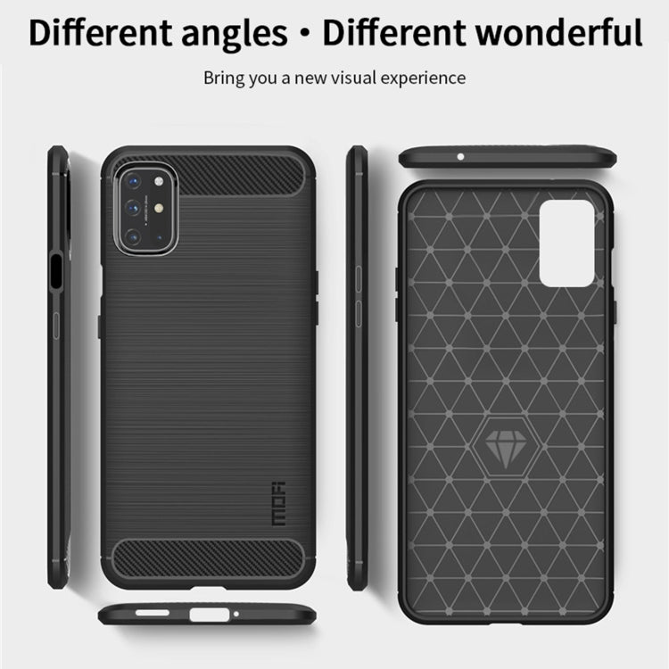 For OnePlus 8T MOFI Gentleness Series Brushed Texture Carbon Fiber Soft TPU Case(Grey) by MOFI