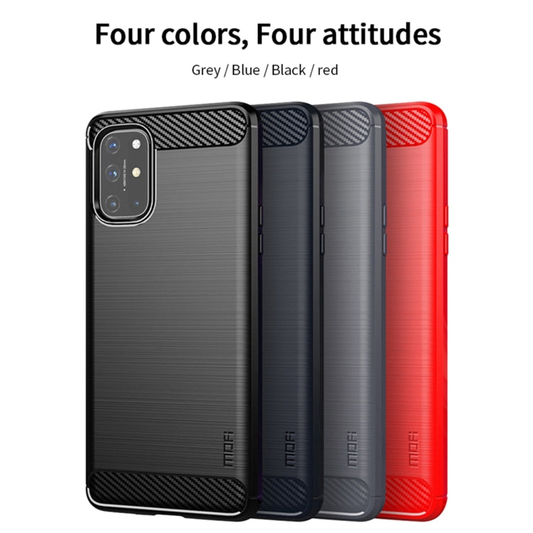 For OnePlus 8T MOFI Gentleness Series Brushed Texture Carbon Fiber Soft TPU Case(Grey) by MOFI