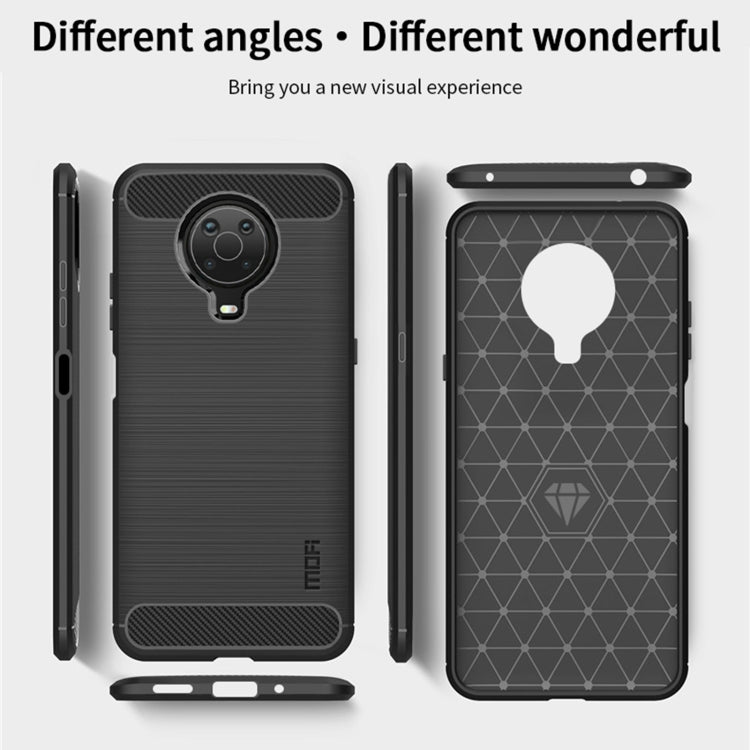 For Nokia G10 / G20 / 6.3 MOFI Gentleness Series Brushed Texture Carbon Fiber Soft TPU Case(Black) by MOFI
