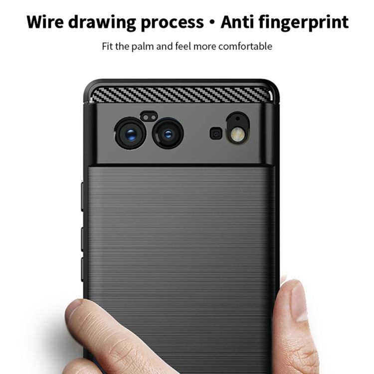 For Google Pixel 6 MOFI Gentleness Series Brushed Texture Carbon Fiber Soft TPU Case(Black) by MOFI