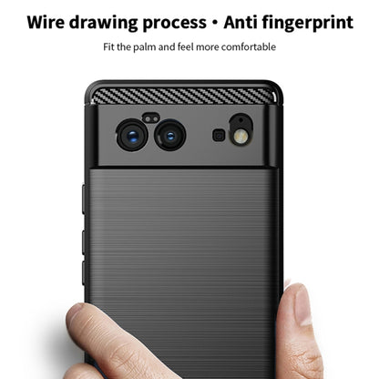 For Google Pixel 6 MOFI Gentleness Series Brushed Texture Carbon Fiber Soft TPU Case(Black) by MOFI