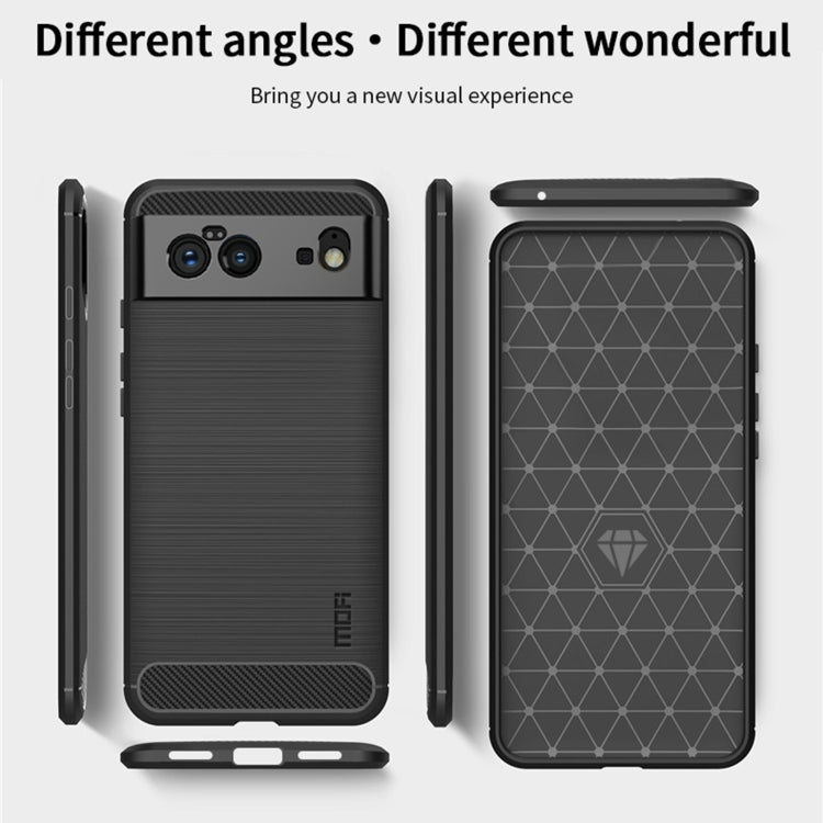 For Google Pixel 6 MOFI Gentleness Series Brushed Texture Carbon Fiber Soft TPU Case(Black) by MOFI