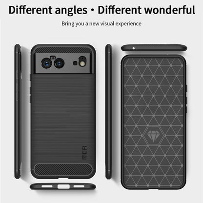 For Google Pixel 6 MOFI Gentleness Series Brushed Texture Carbon Fiber Soft TPU Case(Black) by MOFI