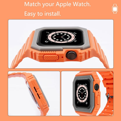 Silicone Strap with Case For Apple Watch Series 9&8&7 41mm / SE 3&SE 2&6&SE&5&4 40mm / 3&2&1 38mm(Black+Red) by bashfashion