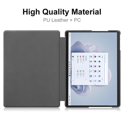 For Microsoft Surface Pro 9 JUNSUNMAY Custer Solid Color 3-Fold Stand Leather Tablet Case(Red) by JUNSUNMAY